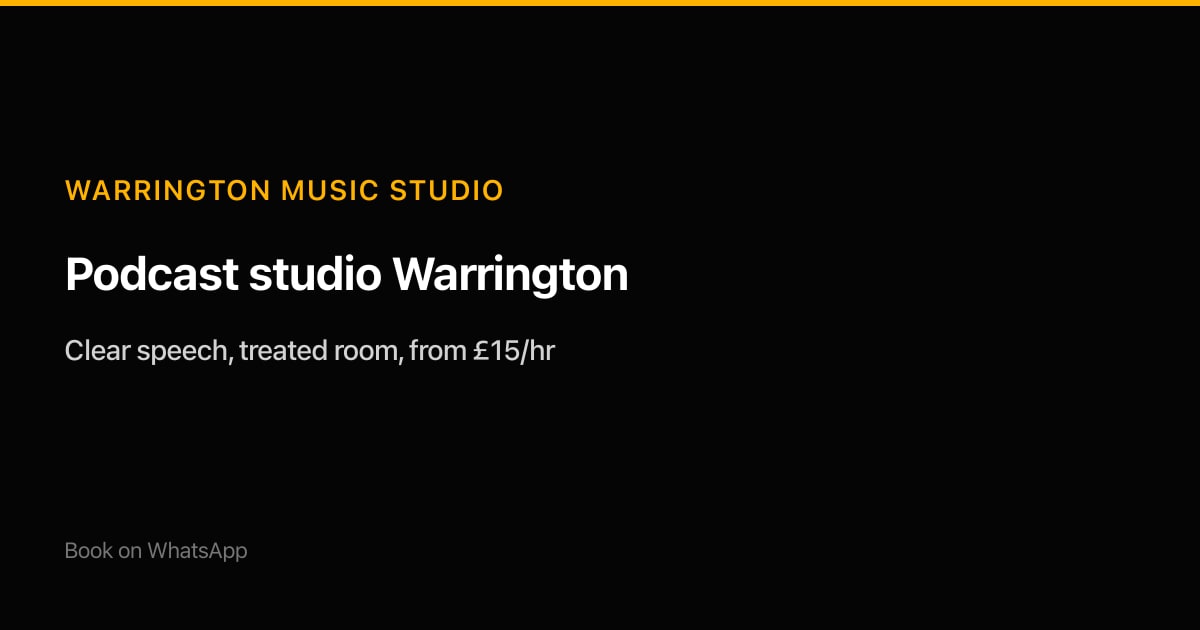 Warrington Music Studio recording studio interior